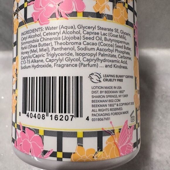 NWT Beekman 1802 Plumeria Butterfly Garden Goat Milk Hand And Body Lotion 370ml - Picture 3 of 3